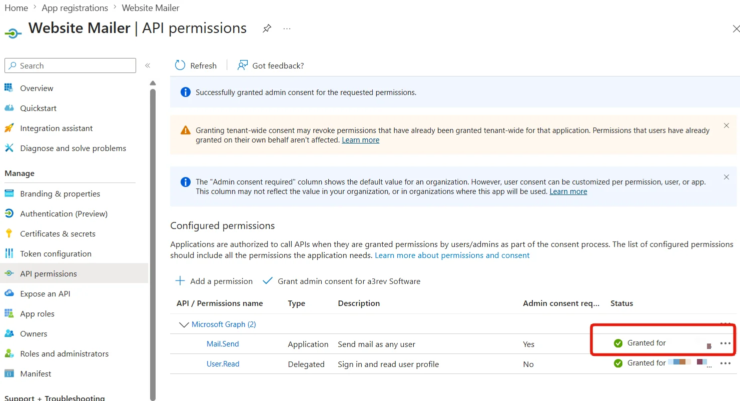  Consent granted