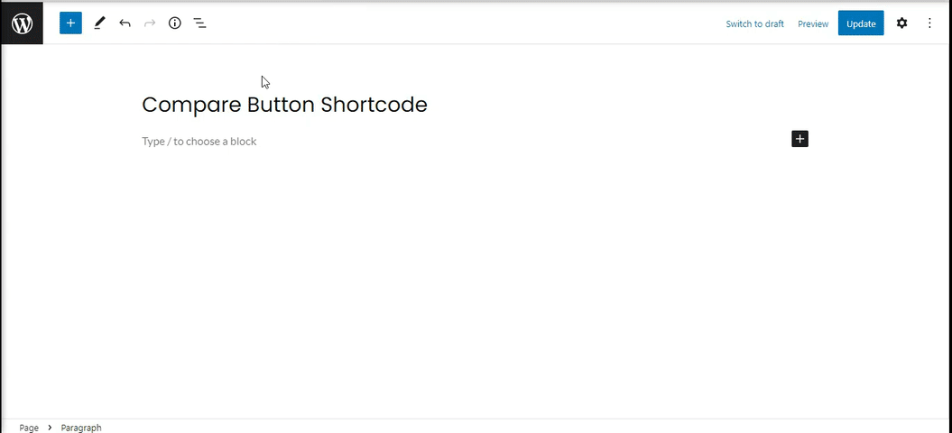 Compare Button Shortcode